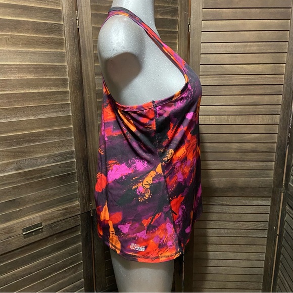 Tie-Dye Workout Tank Top Razor Back Gym Whimsigoth Orange Purple Fall Athletic - Picture 7 of 8